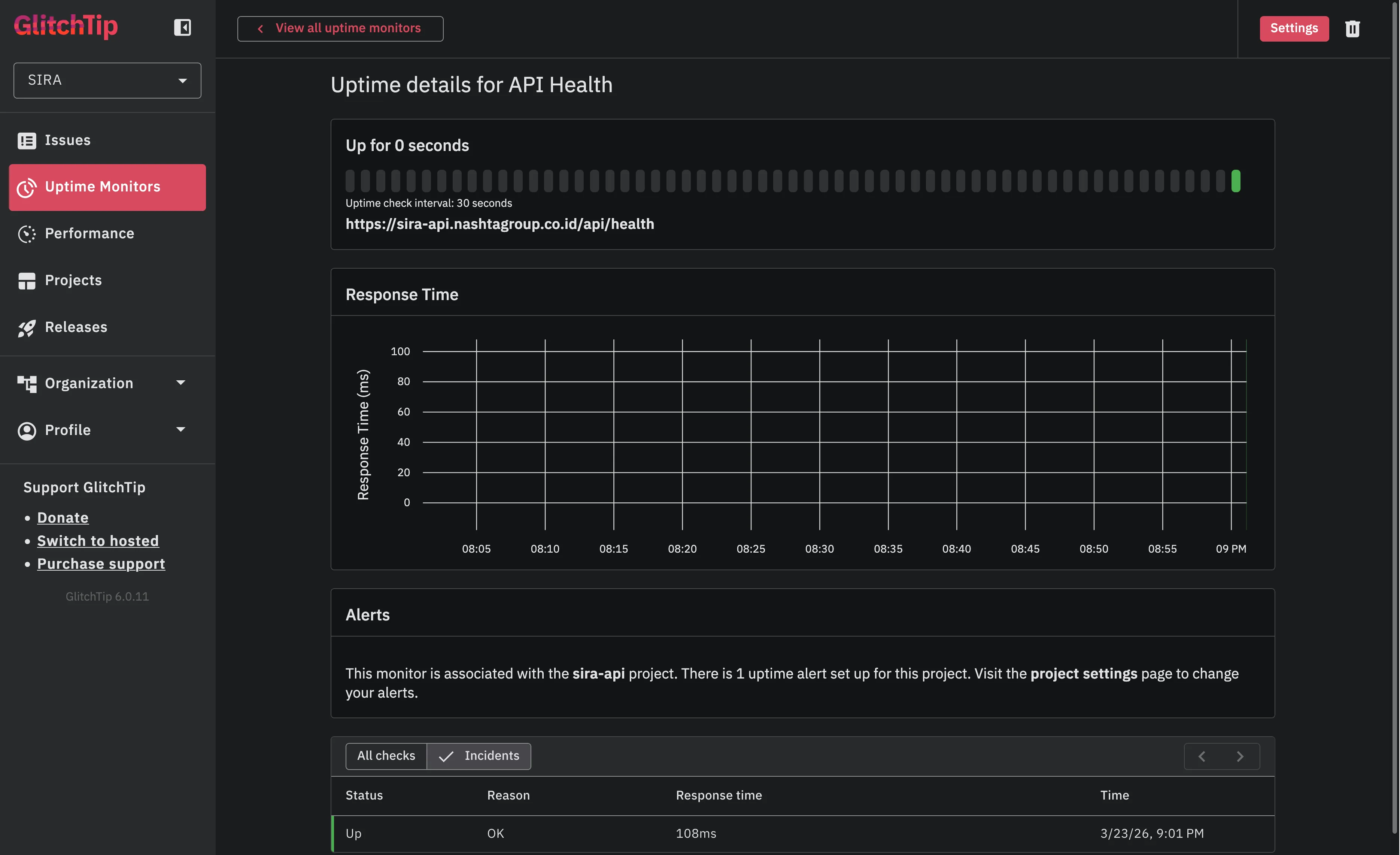API Health Monitor Detail