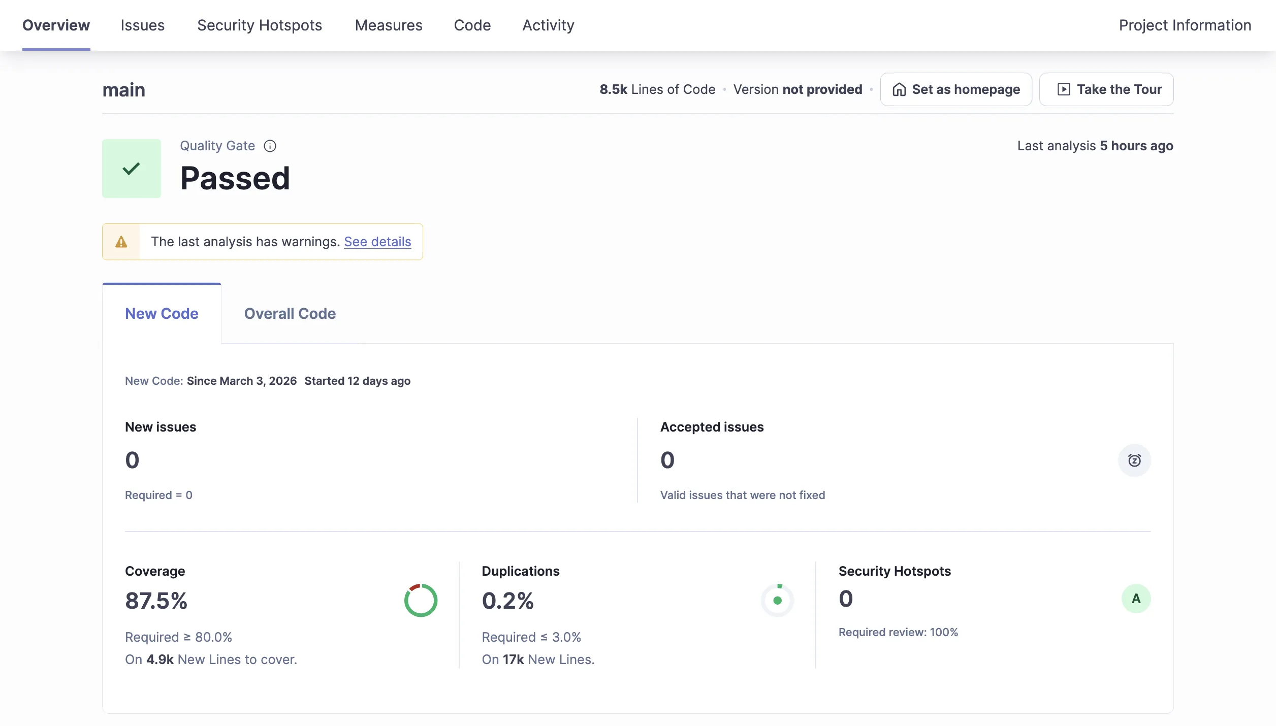 SonarQube quality gate passed