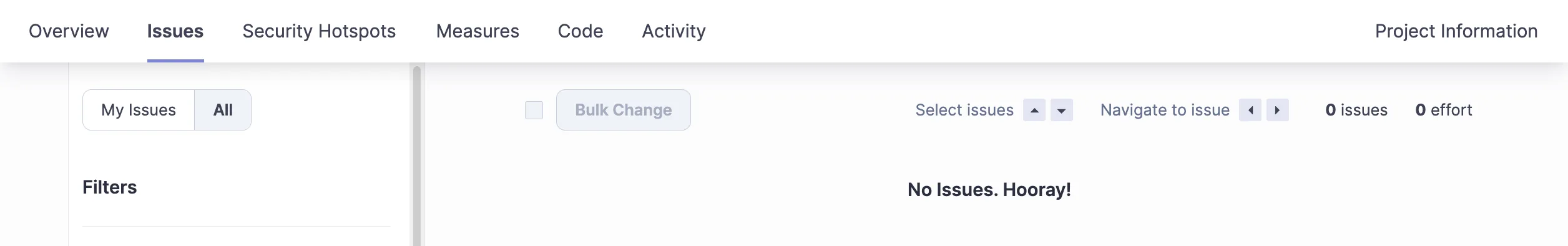SonarQube zero issues